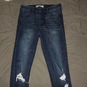 Hollister high-waisted skinny, ripped jeans